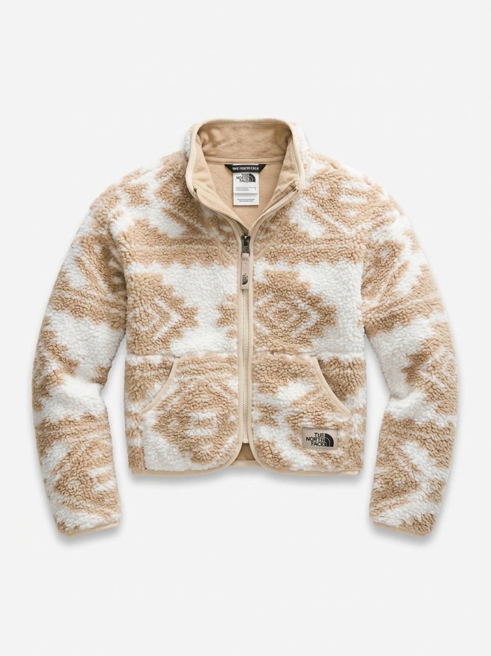 The North Face Kids' Beige & White Sherpa Zip Jacket